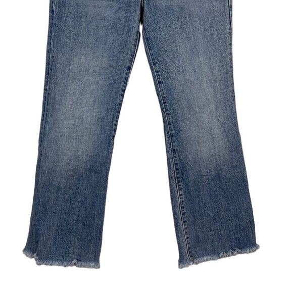 Free People Stella Kick Flare High Rise Raw Hem Cropped Jeans Size 26 - Picture 4 of 14
